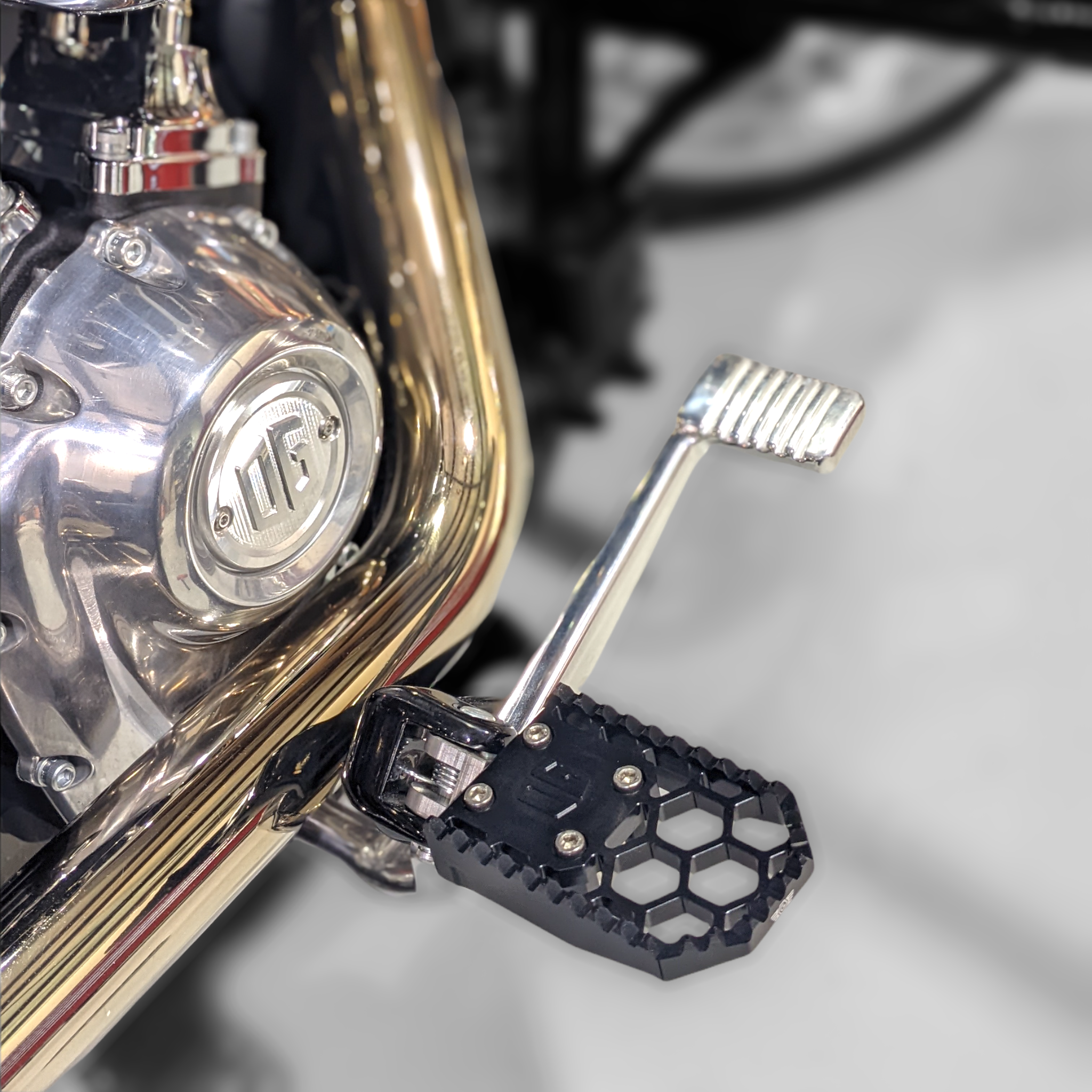 OG Honey Comp V3 black honeycomb motorcycle foot peg