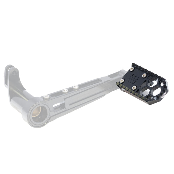 OG HoneyComp V3 Mini brake pedal gripper — black anodized for Harley‑Davidson adjustable brake arm