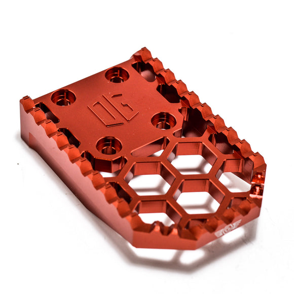 Red OG Honey Comp V3 CNC-machined replacement footpeg gripper