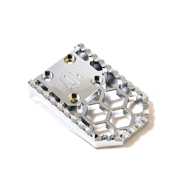 OG Honey Comp V3 silver aluminum replacement gripper motorcycle footpeg with honeycomb cutouts