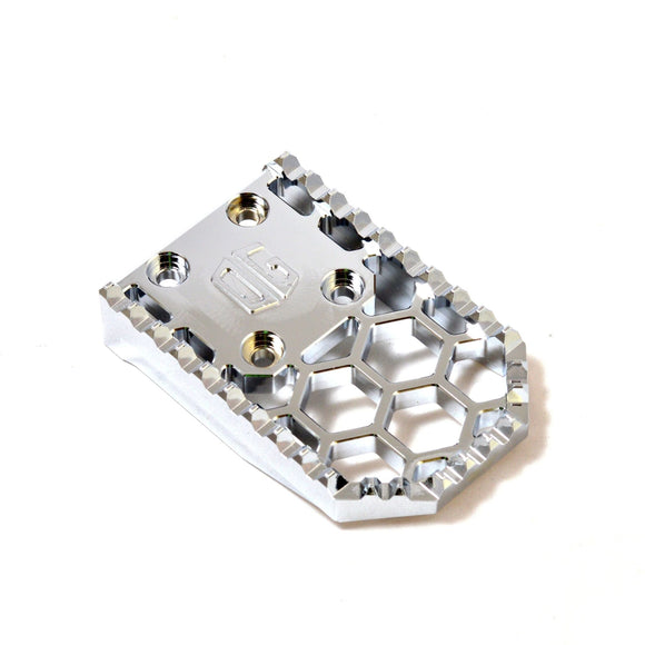 OG Honey Comp V3 silver aluminum replacement gripper motorcycle footpeg with honeycomb cutouts