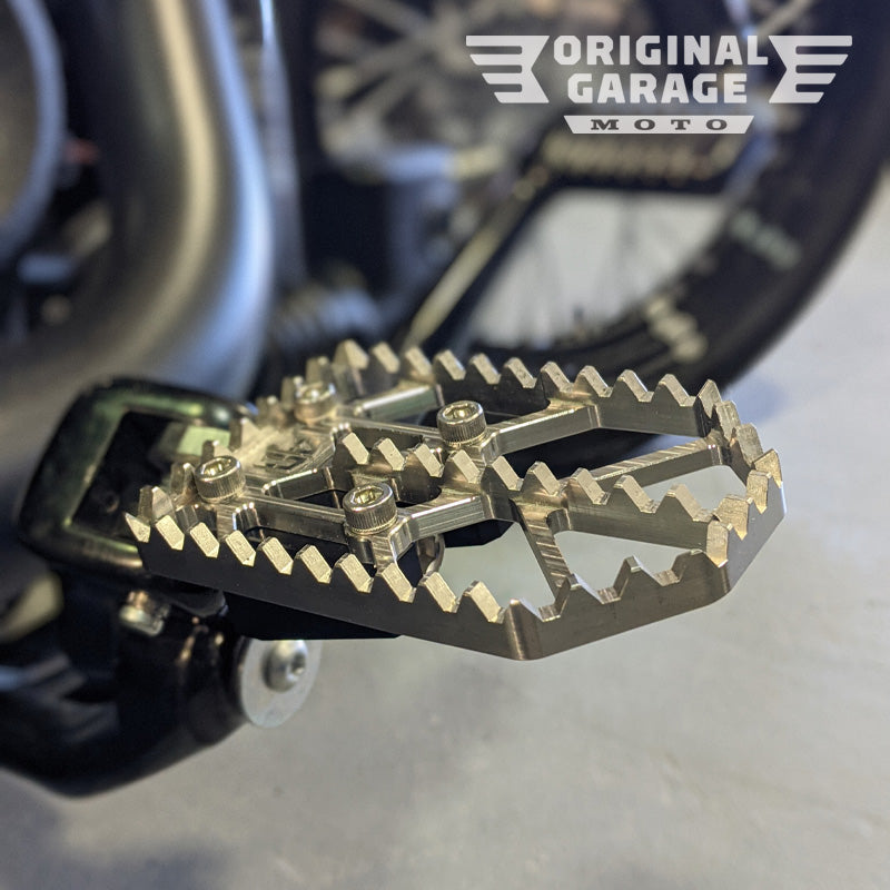 Original Garage Moto stainless steel serrated motorcycle foot peg