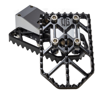 OG Moto X Foot Pegs — Original Garage Moto, black stainless motocross-style foot pegs for Harley-Davidson