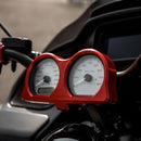 Red billet dual-gauge bezel for Road Glide motorcycle dash