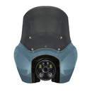 Sharkskin Blue OG Softail Low Rider S Complete T-Sport Fairing Kit with smoked windshield