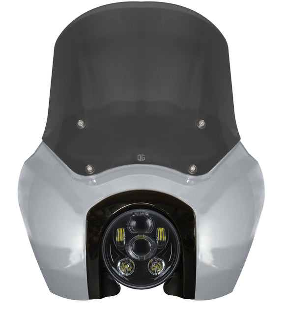 T-Sport fairing kit for Harley Softail Low Rider S, Barracuda Silver with black projector headlight