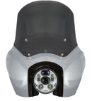 OG Softail Low Rider S T-Sport fairing kit Barracuda Silver front view with windshield and headlight