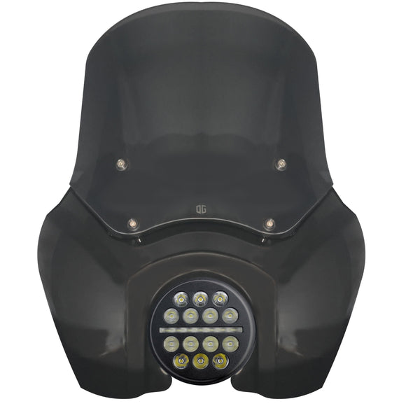 OGT black sport fairing with integrated LED headlight for Harley-Davidson Dyna/Sportster/FXR