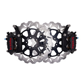 OG 13" Complete Radial Big Brake Kit for Harley-Davidson - Hub Mount - Black with Black Brembo M4