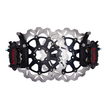 OG 13" Complete Radial Big Brake Kit for Harley-Davidson - Hub Mount - Black with Black Brembo M4