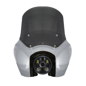 OG Softail Low Rider S Complete T-Sport Fairing Kit - Barracuda Silver 5.75 LED Black