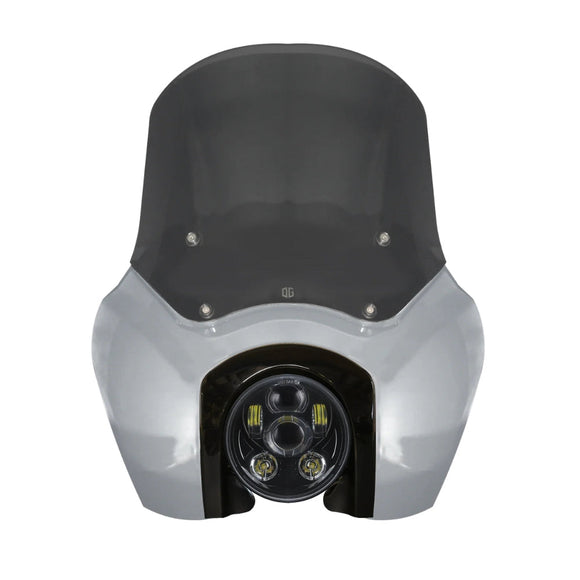 OG Softail Low Rider S Complete T-Sport Fairing Kit - Barracuda Silver 5.75 LED Black