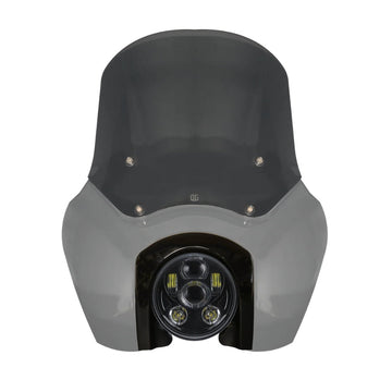 OG Softail Low Rider S Complete T-Sport Fairing Kit - Billiard Gray - 5.75 LED Black
