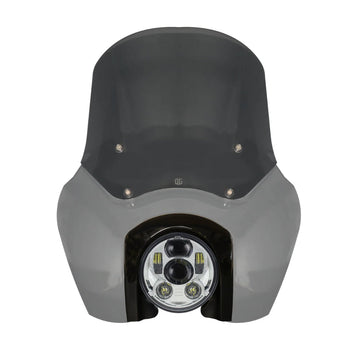 OG Softail Low Rider S Complete T-Sport Fairing Kit - Billiard Gray - 5.75 LED Chrome