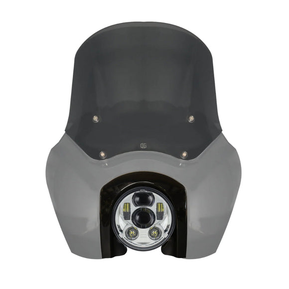 OG Softail Low Rider S Complete T-Sport Fairing Kit - Billiard Gray - 5.75 LED Chrome