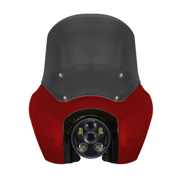OG Softail Low Rider S Complete T-Sport Fairing Kit - Brilliant Red - 5.75 LED Black