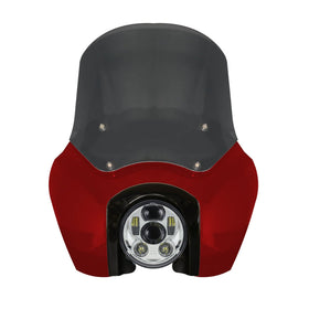 OG Softail Low Rider S Complete T-Sport Fairing Kit - Brilliant Red - 5.75 LED Chrome
