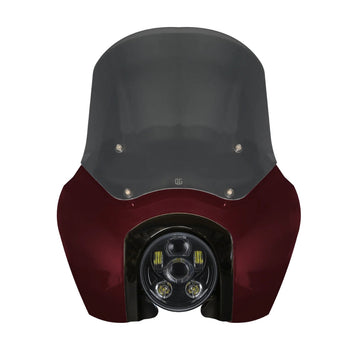 OG Softail Low Rider S Complete T-Sport Fairing Kit - Midnight Crimson - 5.75" LED Black