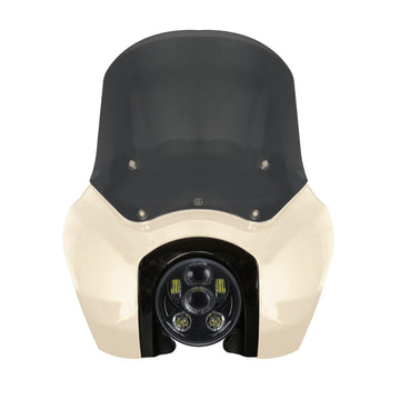 OG Softail Low Rider S Complete T-Sport Fairing Kit - White Sand Pearl Color Match -OG 5.75 LED Black