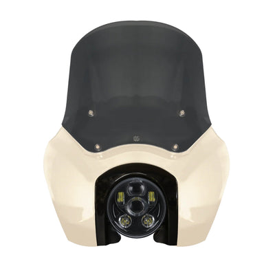 OG Softail Low Rider S Complete T-Sport Fairing Kit - White Sand Pearl Color Match -OG 5.75 LED Black