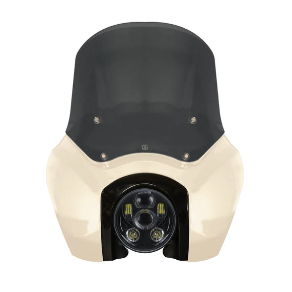 OG Softail Low Rider S Complete T-Sport Fairing Kit - White Sand Pearl Color Match -OG 5.75 LED Black