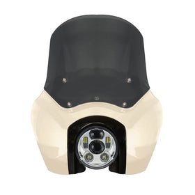 OG Softail Low Rider S Complete T-Sport Fairing Kit - White Sand Pearl Color Match -OG 5.75 LED Chrome