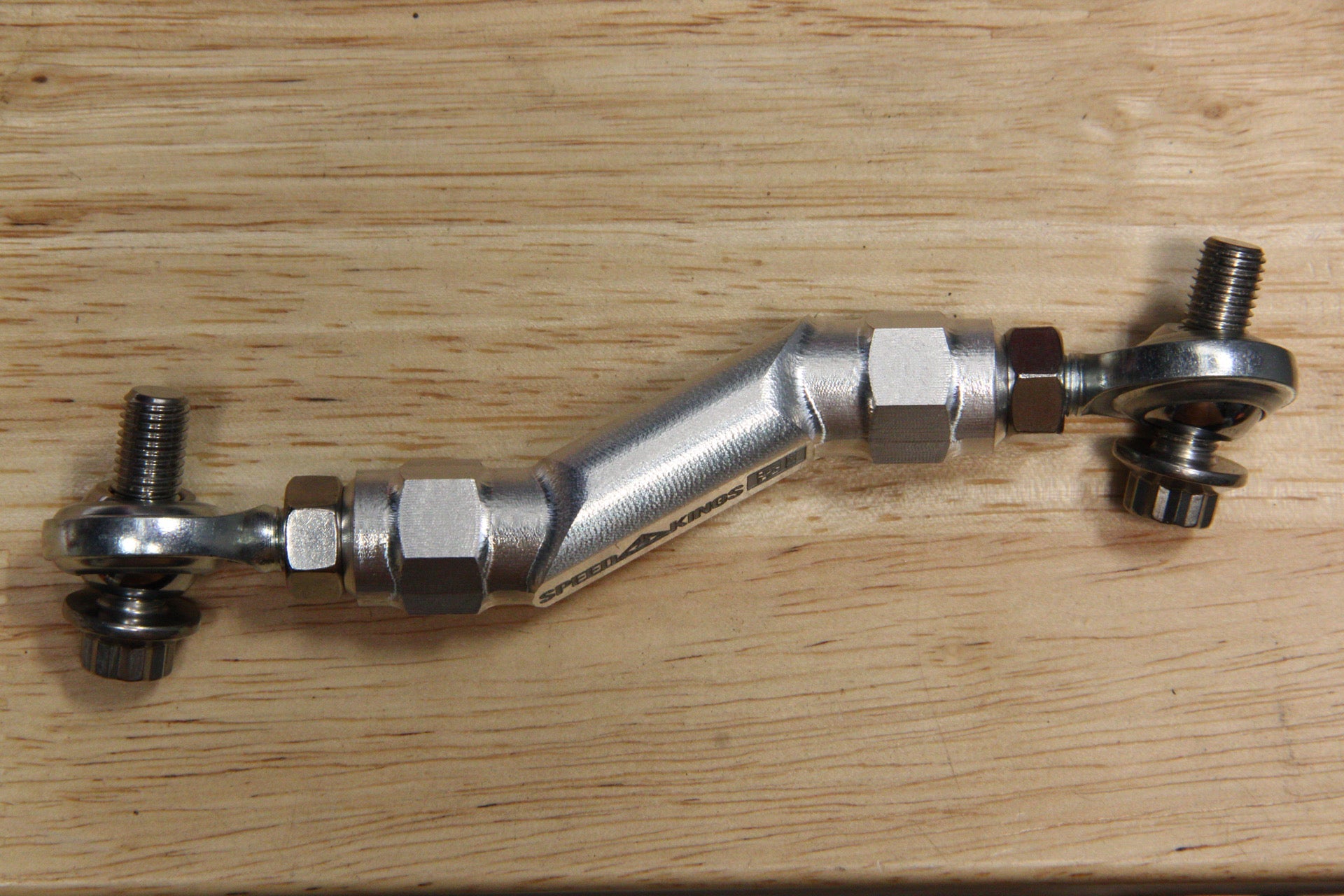 Side view M8 softail brake linkage in machine finish for 2018-2025 FXLRS FXLRST Low Rider S ST and M8 Softail Models along with ARP hardware by Speed-Kings Cycle