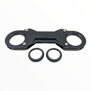 OG Speed 49mm Touring Fork Brace — black anodized CNC 6061‑T6 aluminum with fork dust seals