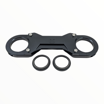 OG Speed 49mm Touring Fork Brace — black anodized CNC 6061‑T6 aluminum with fork dust seals