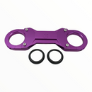 Purple anodized CNC motorcycle top triple clamp with two rubber fork seals