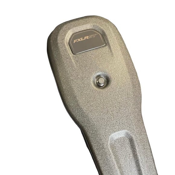 Close-up of ARP stainless steel bolt on Bamco Harley‑Davidson FXLRST textured cover