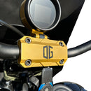 Gold OG riser top clamp on Harley-Davidson handlebars secured with four ARP stainless steel Allen-head bolts by Bamco