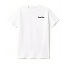 White t-shirt with a Speed Kings Cycle Supply USA logo on the chest above the pocket. The perfect shop or garage tee.