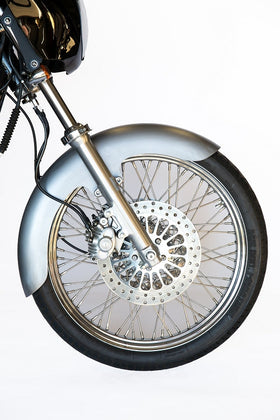 RWD V-Twin 21" OCF front fender, one-piece 14-gauge stamped steel for 1984-2000 Harley-Davidson FXR; fits 84-95 w/90/90-19 tire