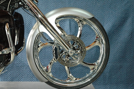 RWD V-Twin Front 6 in Long Fender for Harley Davidson Touring Models, 14-gauge steel, 6 in wide, fits 26 in wheel