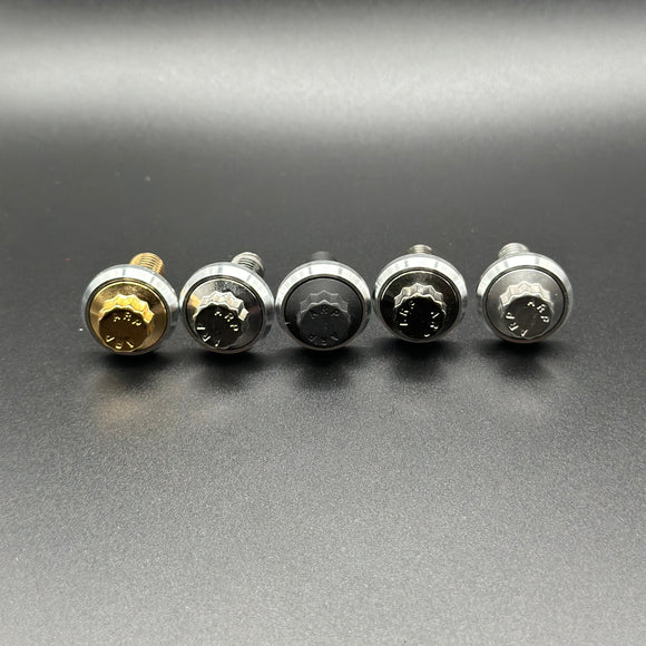 Five ARP stainless steel flange bolts with washers in assorted finishes for Harley-Davidson by Bamco