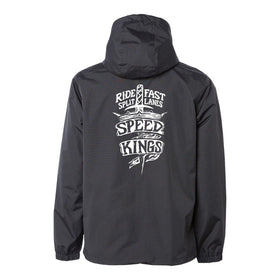 Black waterproof windbreaker motorcycle jacket