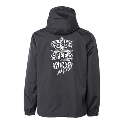 Black waterproof windbreaker motorcycle jacket