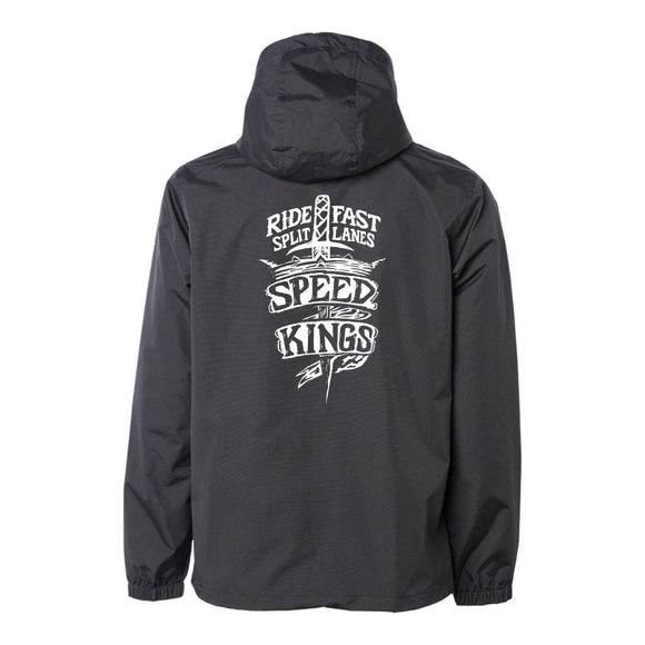 Black waterproof windbreaker motorcycle jacket