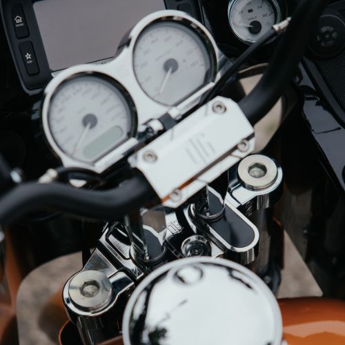 Chrome gauge bezel for Harley Road Glide