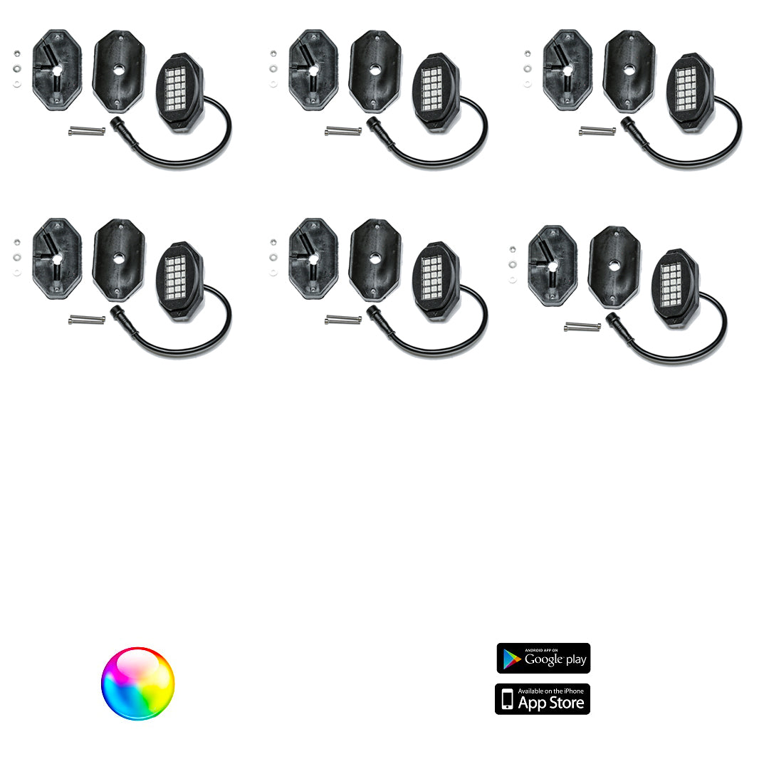 5150 Whips 187 Style Rock Lights w/ Control Harness - 0