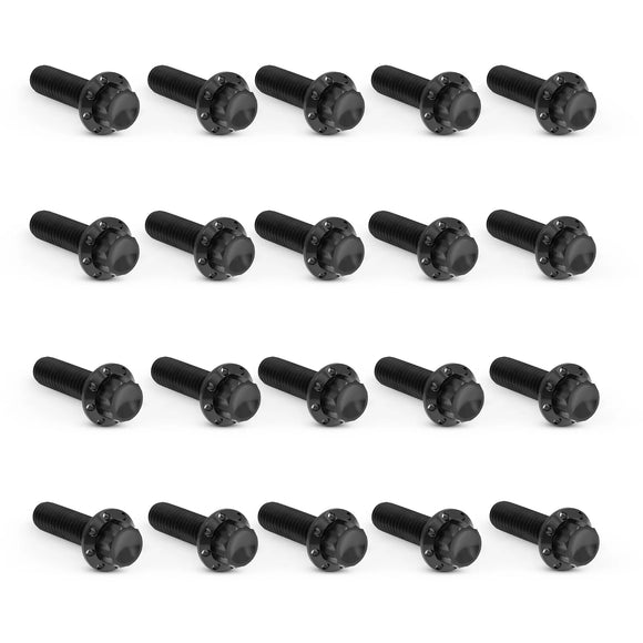 ARLEN NESS Rocker Box Titanium 12-Point Bolt Kits, Black