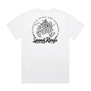 Speed-Kings Cycle Supply Running Pyramid T-Shirt in White