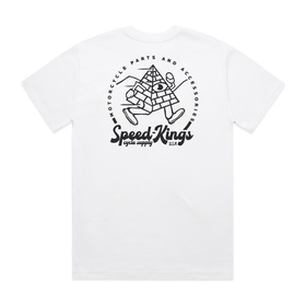 Speed-Kings Cycle Supply Running Pyramid T-Shirt in White