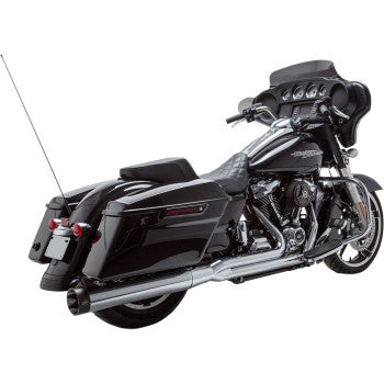 S&S CYCLE - SIDEWINDER 2:1 EXHAUST - CHROME WITH BLACK HIGHLIGHTED MACHINED END CAP