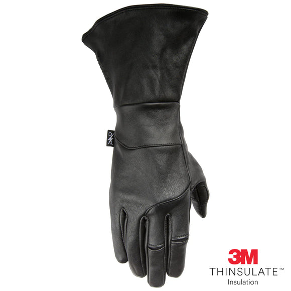 Black leather glove with 3M Thinsulate insulation by Thrashin Supply  on a white background