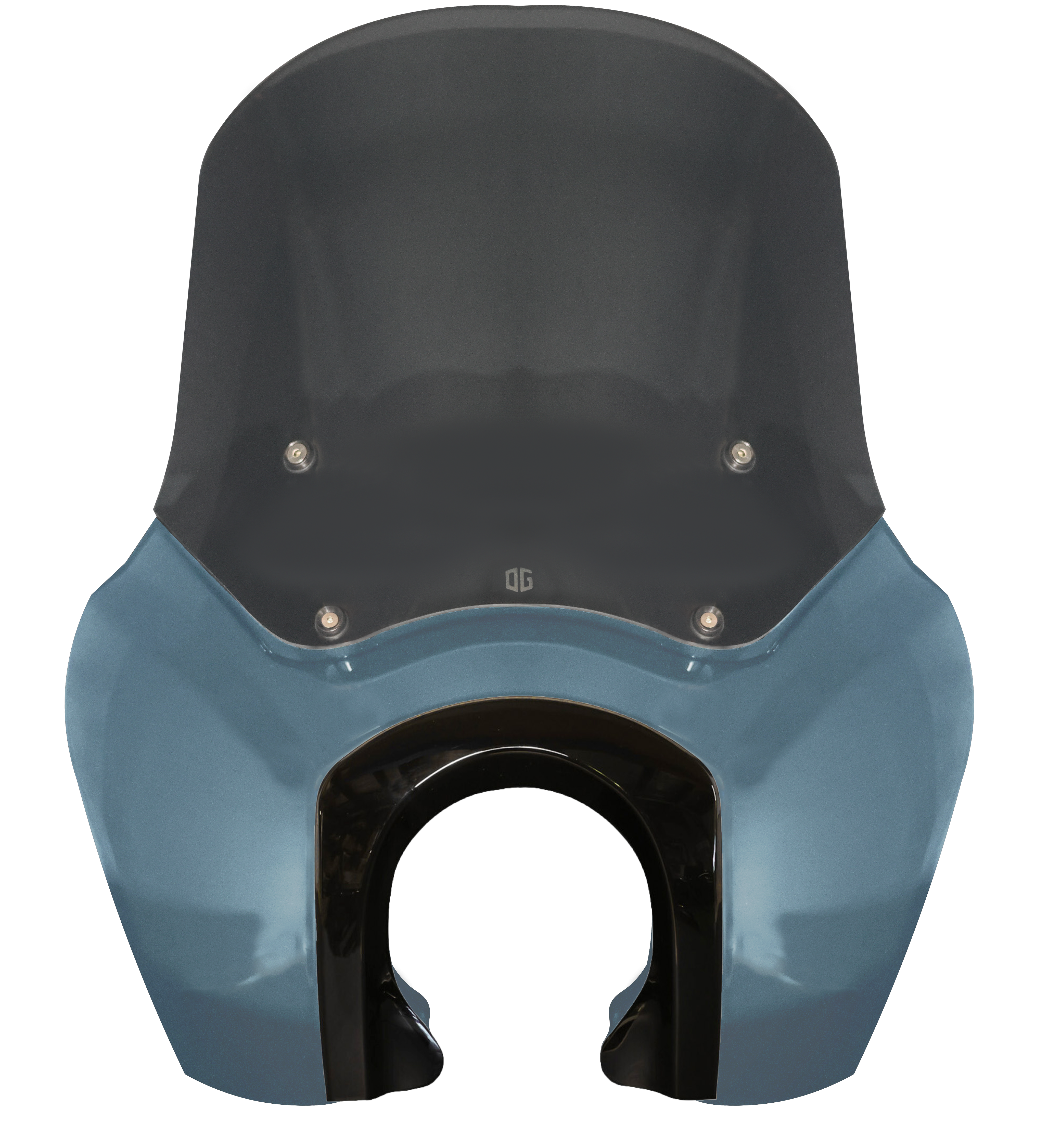 Sharks OEM blue motorcycle front fairing with smoked windshield