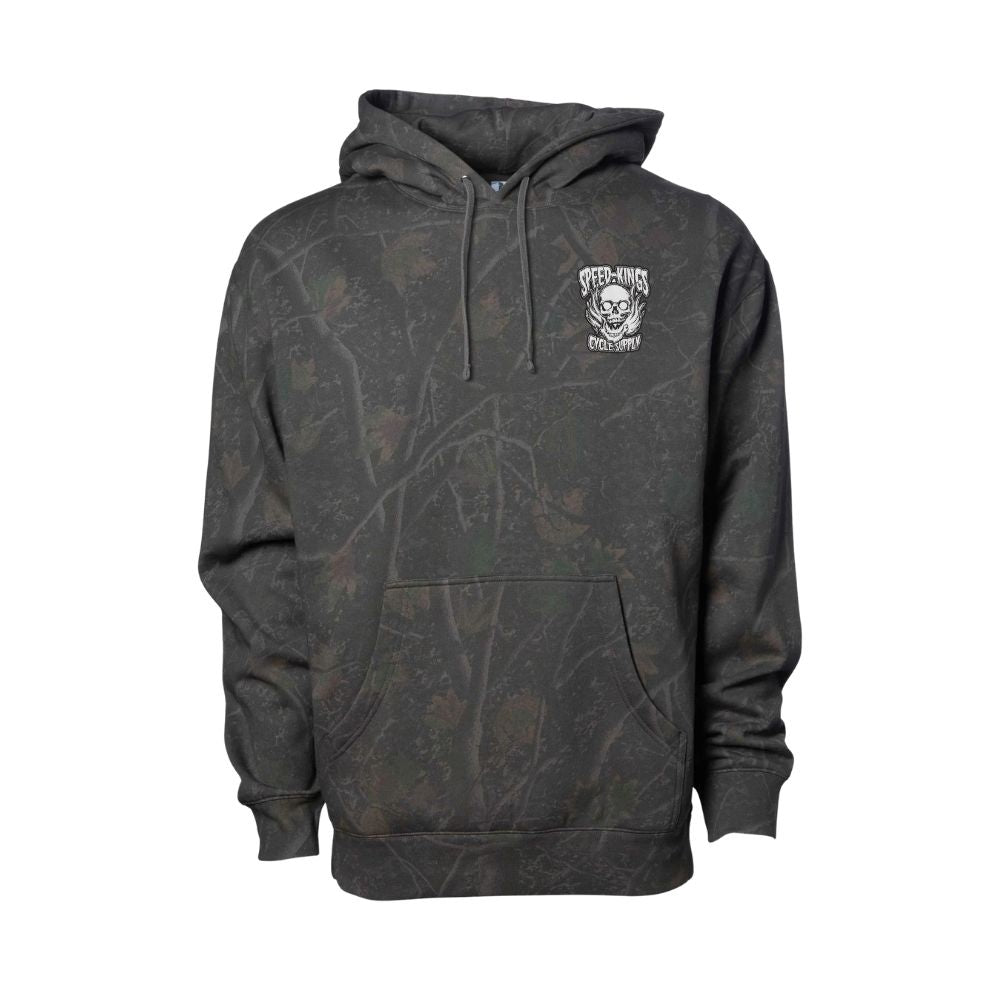 Flaming Skull Deadwood Dark Camo Hoodie - Heavyweight Classic Fit