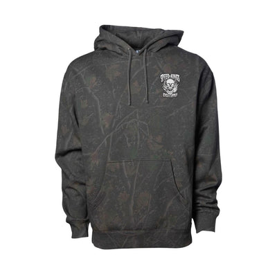 Flaming Skull Darkwood Hoodie - 0