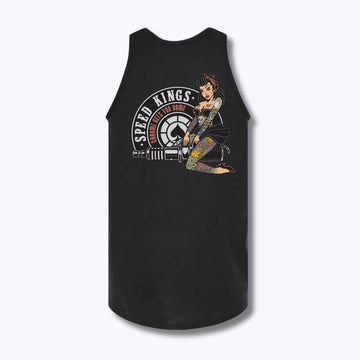 Speed-Kings Chrome Pin Up Tank Top Black Back